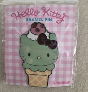 SDCC 2025 KidRobot Hello Kitty Ice Cream Cone Pin green tea colored Enamel
